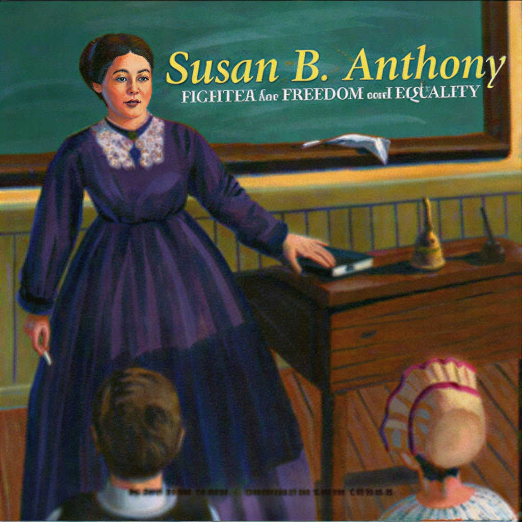 Woman in 19th-century dress teaching students