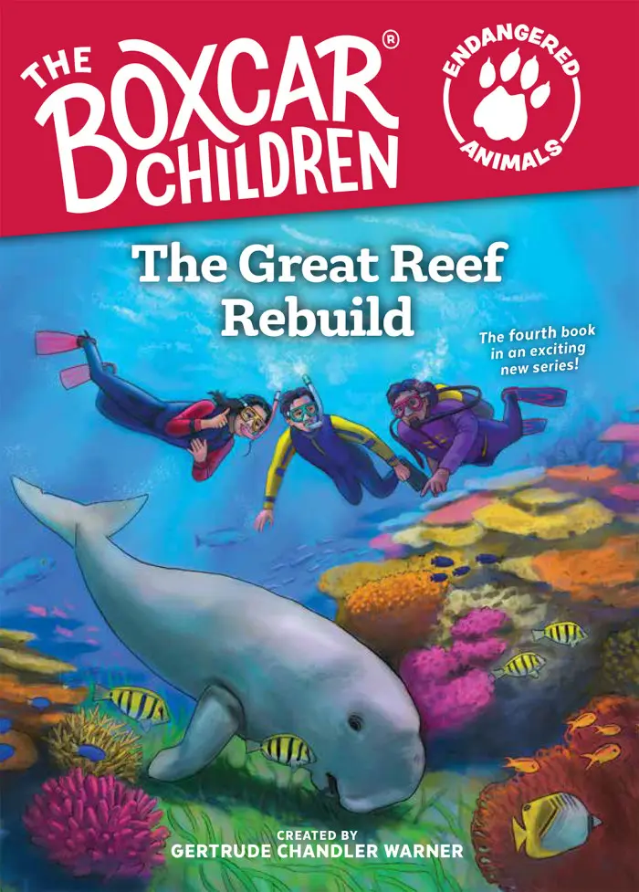 The Boxcar Children exploring underwater scene