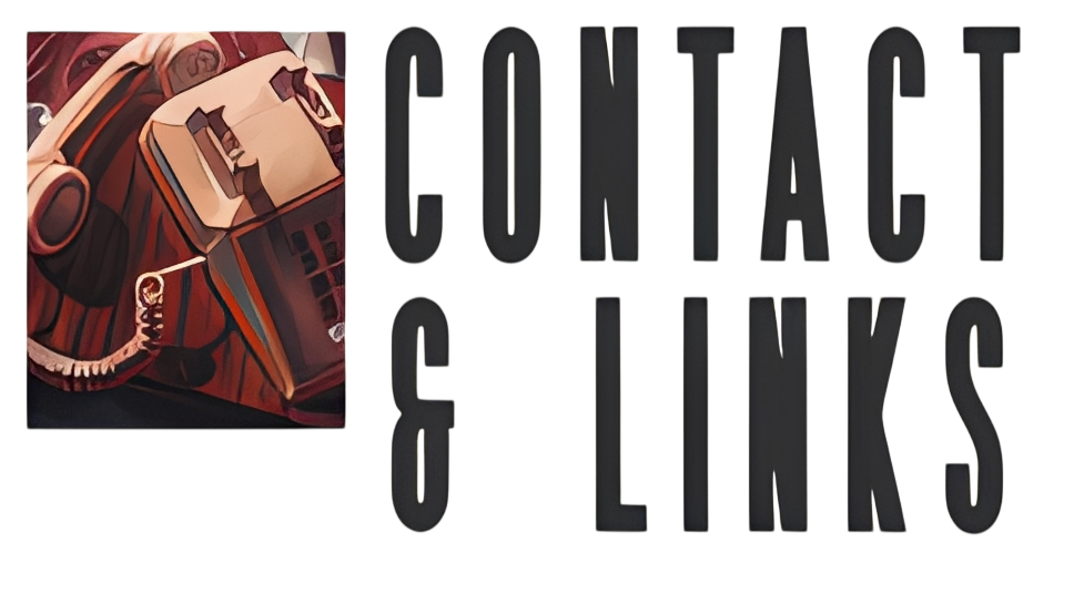 Vintage phone with "Contact & Links" text