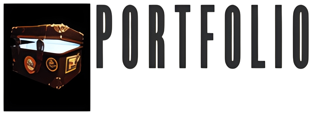 Portfolio graphic featuring a lit display box